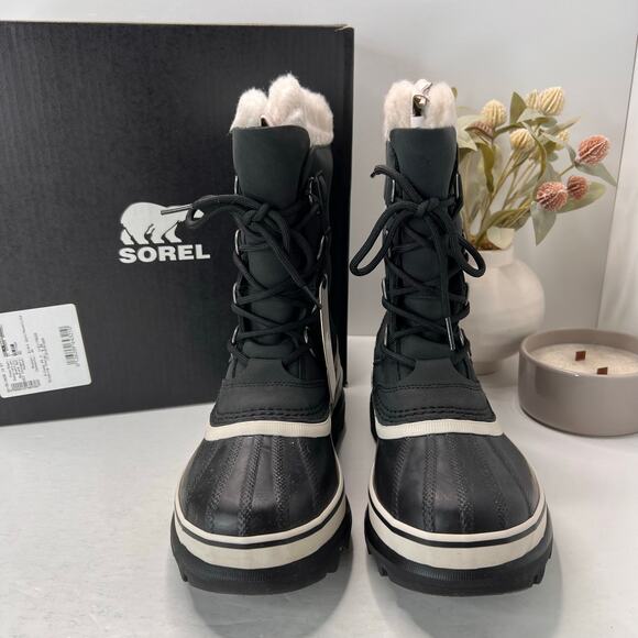 Sorel Caribou WP Waterproof Boots Black Stone NL1005-011 Women 8 NWB - Picture 2 of 10